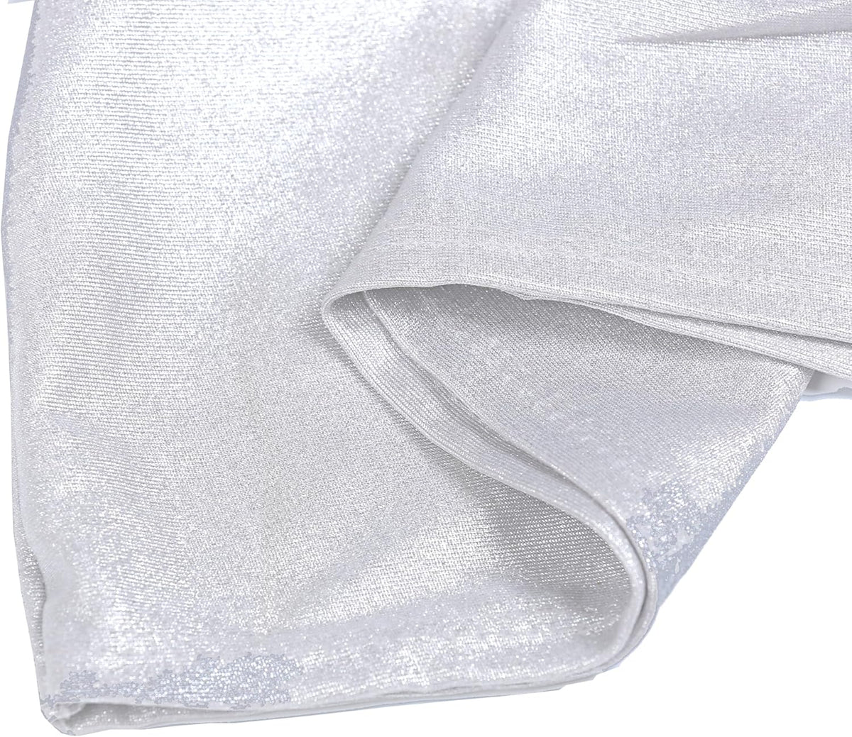 MDS Spandex Foil Chair Sashes - Universal Fit Elastic Stretch Bands with Buckle for Weddings | Metallic Silver, Pack of 150