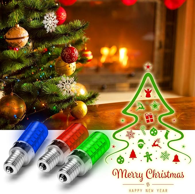 Blue E12 C7 T6 LED Nightlight Bulb,4W, 40Watt Equivalent, E12 Small Candelabra Base Blue LED Chandelier Bulb for Porch Ceiling Police Honor Christmas Holiday Festival Party Decoration Lighting ,3Pack