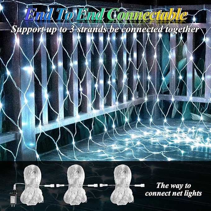 Lovelite 10ft x 10ft Net Lights Outdoor, 240LED 35 Colors Changing Gazebo Net Lights Clear Wire, Connectable Red White Blue Fairy Light for 4th of July Patio Pergolas Wedding Summer Party Decor
