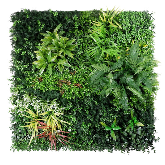 FOSZMAC Artificial Plant Wall Panels, 40"x 40" Greenery Boxwood Panels with UV Protection, Faux Grass Ivy Privacy Screen Fence, Grass Wall Backdrop for Indoor Outdoor Garden Backyard Decor