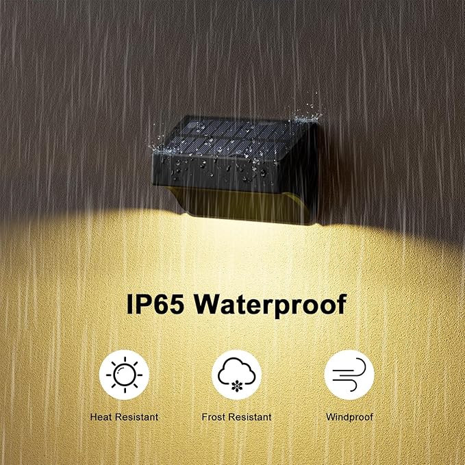 Solar Fence Lights Outdoor,Fence Solar Lights Outdoor Waterproof Led IP65 with10 Fixed Colors ＆ RGB Color Changing for Wall Backyard Step Railing Patio Pool Porchaily&Holiday Decorations (8)