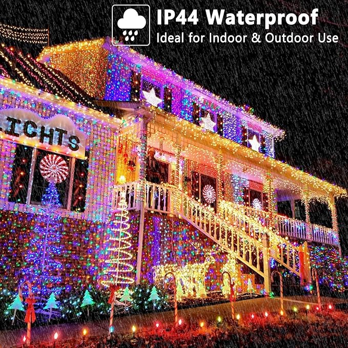 Brizled Color Changing Tree Lights, 115ft 300 LED Christmas String Lights with Remote, 11 Modes Cool White & Multicolor Christmas Lights Connectable Xmas Lights Green Wire for Xmas Home