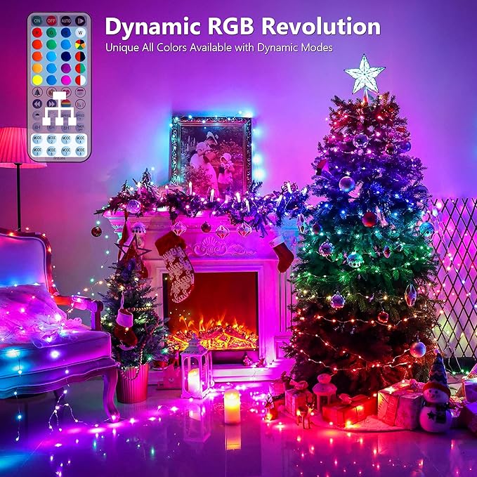 BrizLabs Fairy String Lights, 33ft 100 LED Color Changing Pastel Fairy Lights with Remote Timer, USB Easter Starry Light Music Sync RGB Twinkle Light for Xmas Halloween Easter Party Wedding Decor
