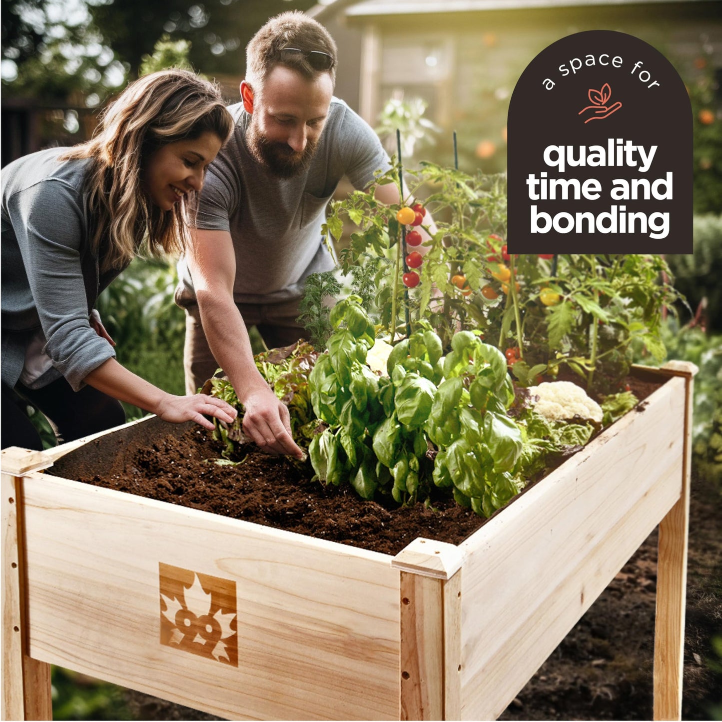 Maple99 Raised Garden Bed with Legs 48x24x30 - Natural Cedar Wood Elevated Planter Box with Bed Liner for Flowers, Veggies, Herbs - 200lb Capacity
