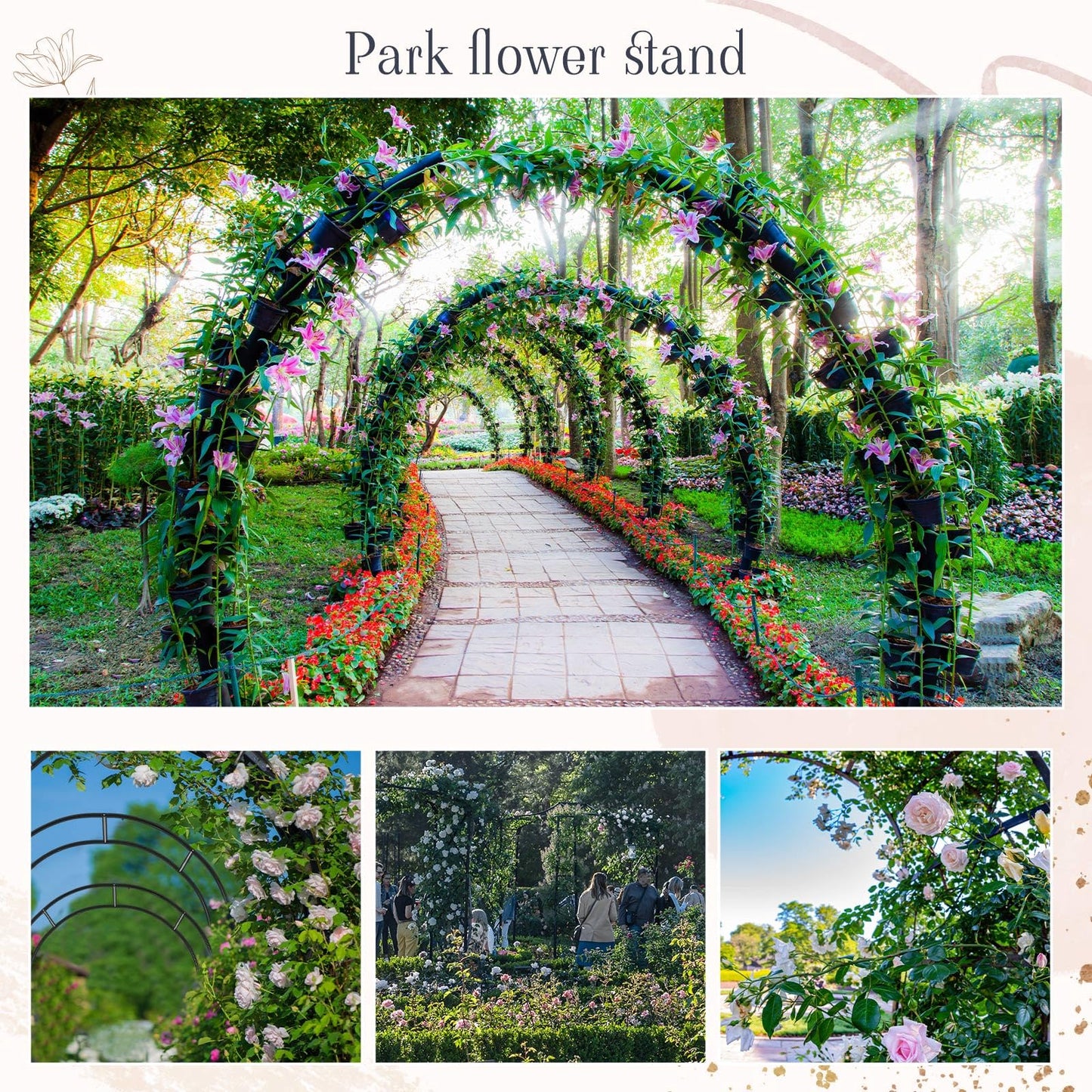 Gisafai 3 Pcs Metal Garden Arch Trellis Wedding Arches Pergola Arbor 7.9 Ft, Two Way Assemble, Durable Wedding Trellis Archway for Climbing Plants Outdoor Bridal Party Decoration (Black)