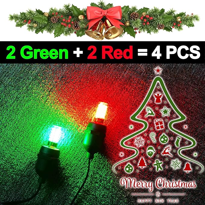 ALIDE Red Green E12 LED Candle Light Bulb4W, 40Watt Equivalent, E12 Small Base C7 T6 Red Green LED Bulbs for Christmas Holiday Festival Party Decoration Chandelier Candelabra Bulbs,4Pack Mix