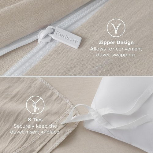Bedsure Duvet Cover Set - King Size 3-Piece Extra Soft Cotton-Like Bedding | 104x90 Inches with Zipper Closure