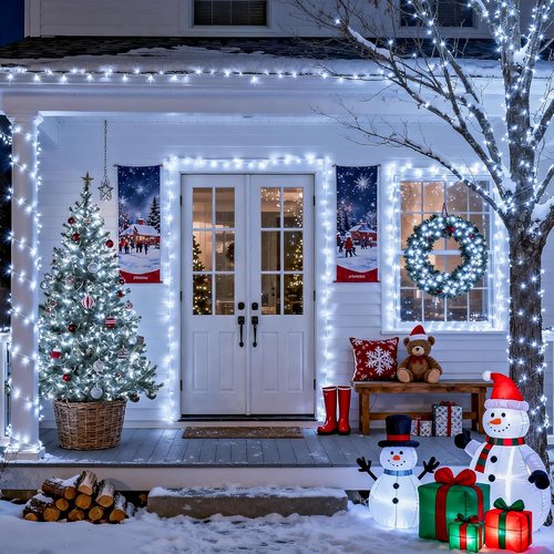 JMEXSUSS 66ft 200 LED White Christmas Lights - Connectable Twinkle String Lights for Indoor/Outdoor Decor
