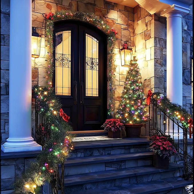 Joomer Easter String Lights Outdoor - 100FT 300LED RGB Pastel String Lights with Remote, Waterproof Outdoor Indoor with Timer Memory Function for Christmas, Valentines Day, Easter Day Decor
