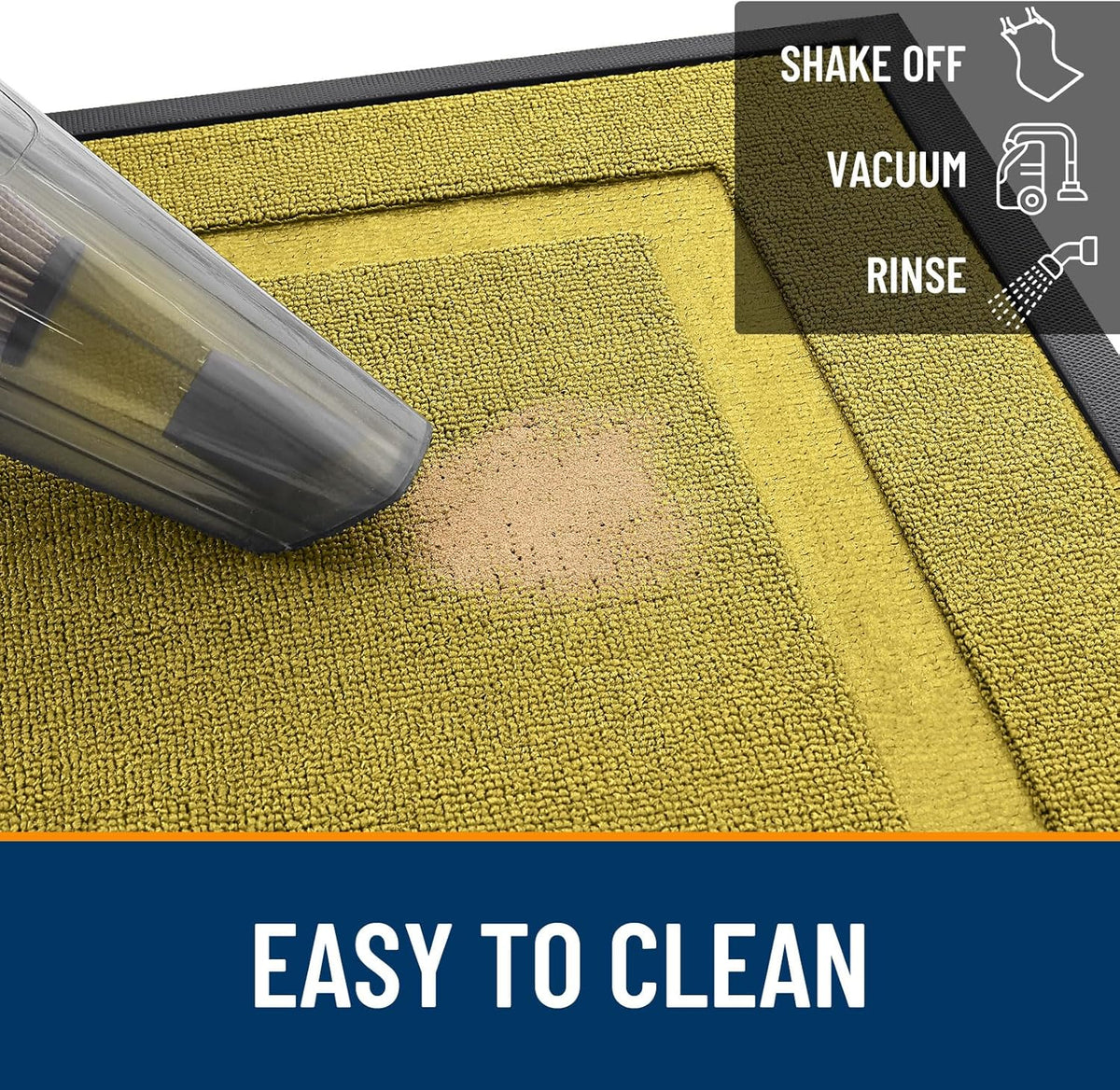 OLANLY Waterproof Front Door Mat - All-Season Indoor/Outdoor Doormat, Easy Clean, 71x23, Lime Green