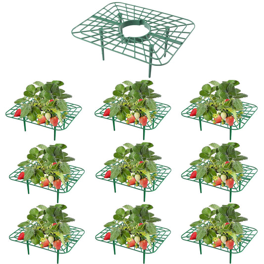 10-Packs Strawberry Plant Support, Reusable Strawberry Garden Trellis & Plant Holder-Keeps Berries Off the Ground for Pots & Backyard Raised Bed Gardens Home Gardeners