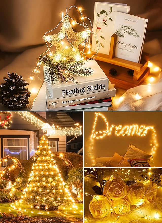 Minetom Twinkle Fairy Lights, 33 ft 100 LED USB Plug in String Lights with Remote and Timer, Waterproof 8 Modes for Bedroom Indoor Wreath DIY Party Wedding Holiday Christmas Ramadan Decorations