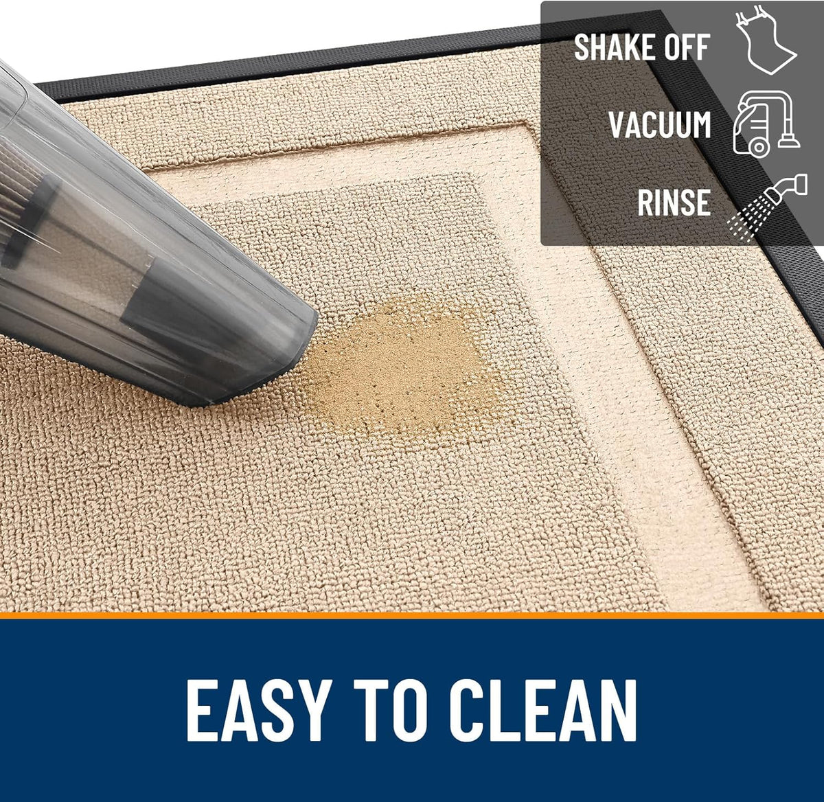 OLANLY Indoor Outdoor Front Door Mat - Waterproof All-Season Doormat, Easy Clean, 33x21, Off-White