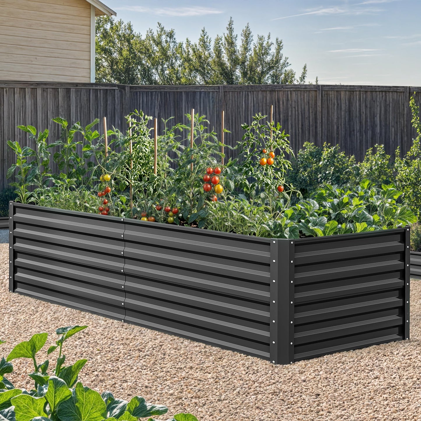 YITAHOME 6x3x2ft Raised Garden Bed Kit, Outdoor Large Metal Patio Planter Box for Plants Vegetables Flowers, Green