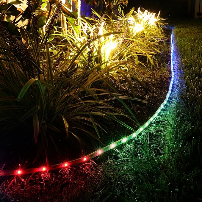 Monster Smart 50 Foot RGB+IC+WW Outdoor LED Light Strip, Sound Reactive, Dimmable, Multicolored & Multi-White, IP44 Waterproof, Weather Resistant, App Control, Compatible with Alexa, Google Home, Siri