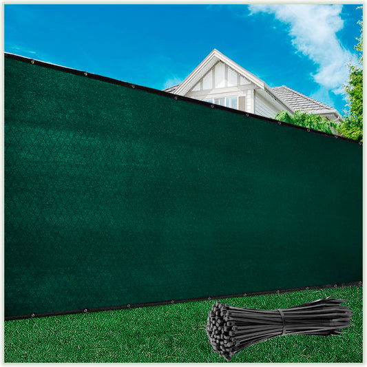 ColourTree 4' x 50' Green Fence Privacy Screen Windscreen Cover Fabric Shade Tarp Netting Mesh Cloth - Commercial Grade 170 GSM - Cable Zip Ties Included - We Make Custom Size