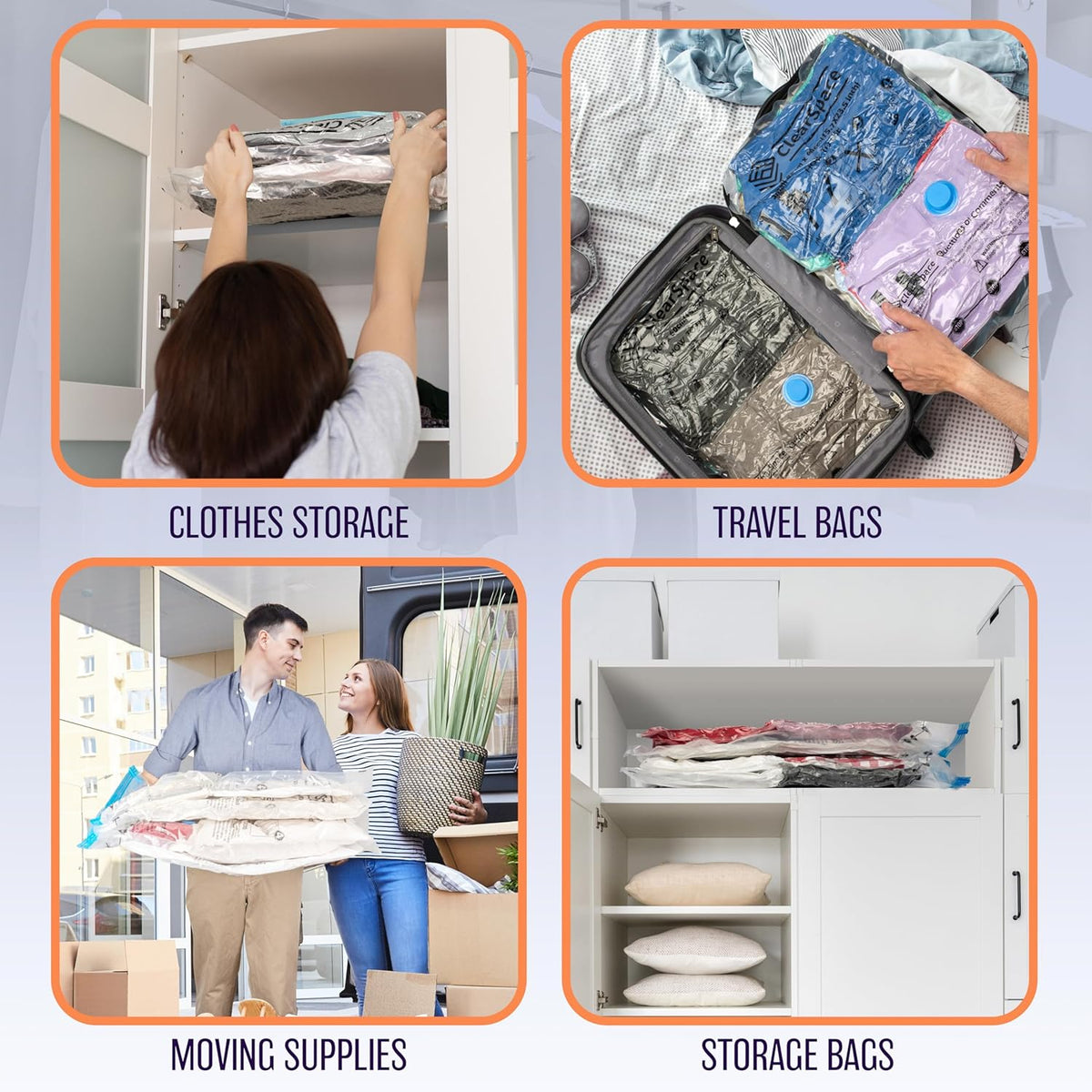 Skiennix Vacuum Seal Bags - Jumbo Space Saver for Clothing & Blankets | Hand Pump Included