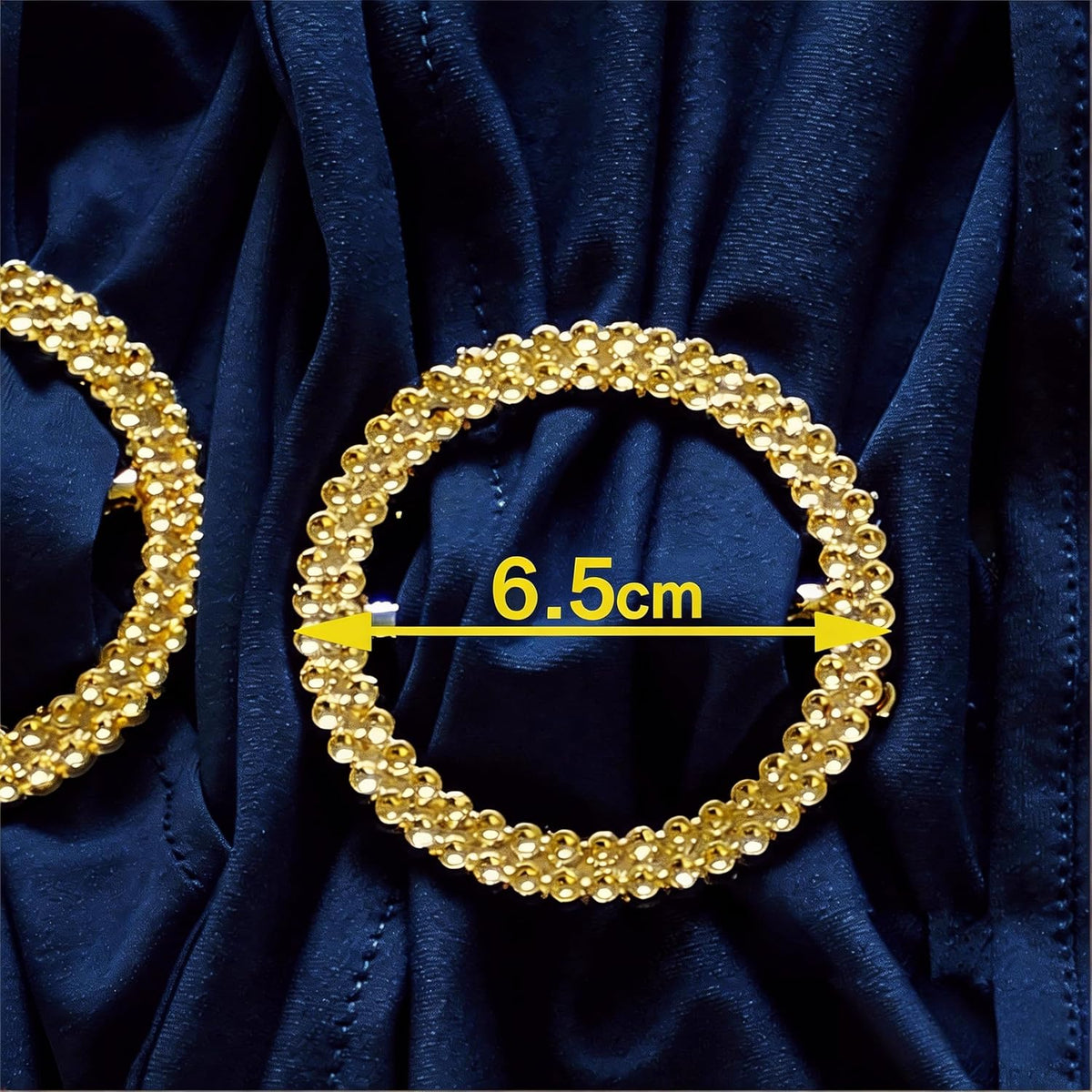 Skiennix Navy Blue Spandex Chair Sashes - Pack of 50 with Gold Buckles for Weddings & Events