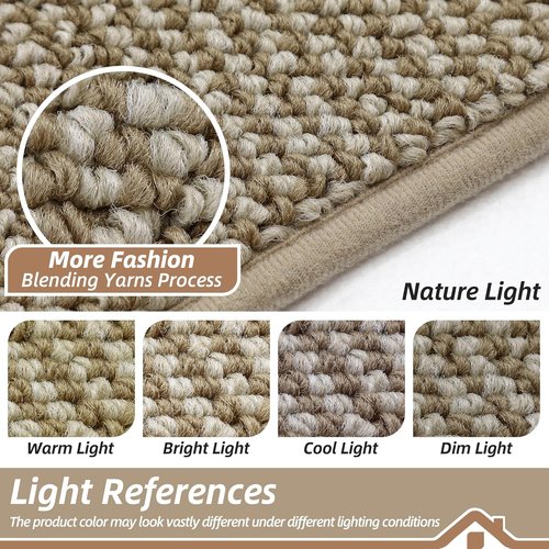 BEQHAUSE Dirt Trapper Door Mat - Non-Slip, Washable Entryway Rug | 17"x30", Light Beige, Low Profile