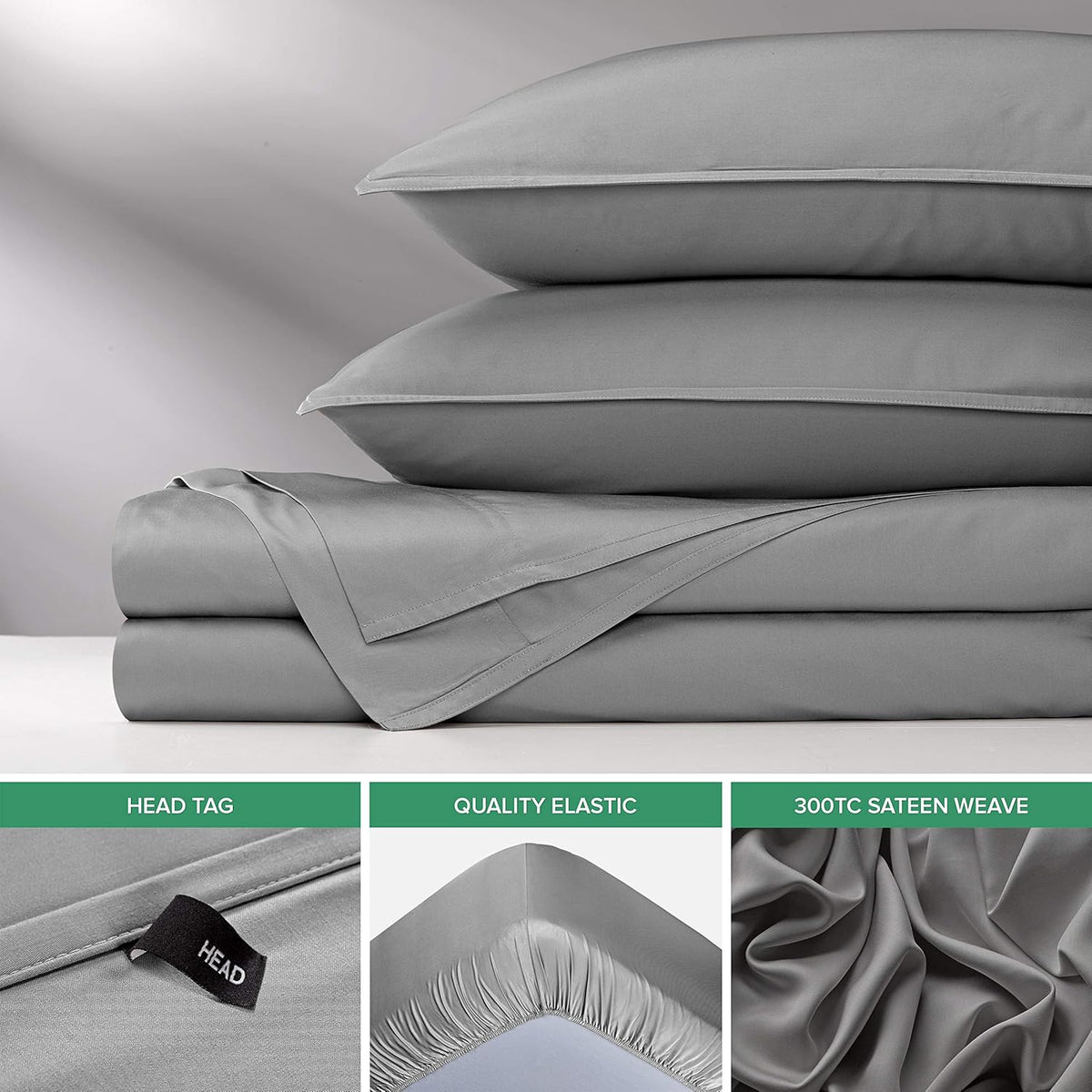 Pure Bamboo California King Sheets - 100% Organic Viscose Bed Sheet Set, Soft & Cooling, Stone Grey