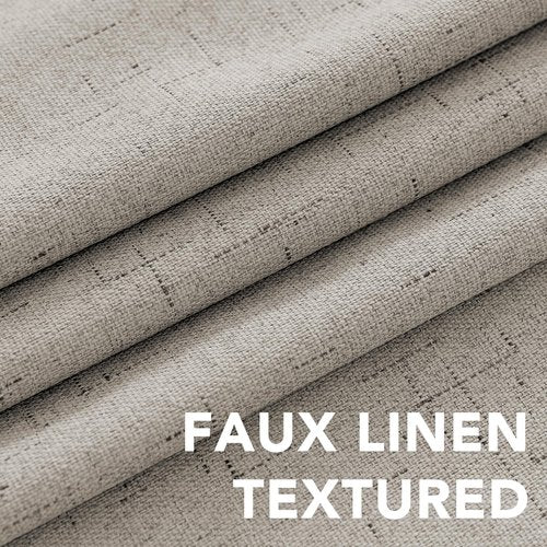 H.VERSAILTEX Primitive Linen Curtains 100% Blackout Curtain Drapes Burlap Fabric Curtains with White Thermal Insulated Liner, Grommet Top Drapes Living Room/Bedroom (2 Panels, 42 x 84 Inch, Stone)