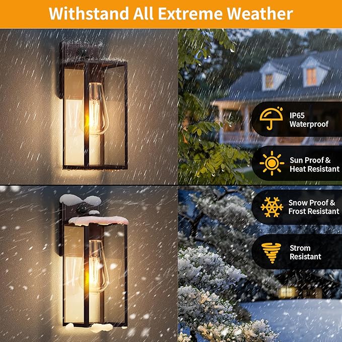 15'' Oil Rubbed Bronze Motion Sensor Outdoor Front Porch Light Fixtures Wall Mount, 2 Pack Waterproof Exterior Wall Sconce, Large Lantern Lamp,Outside Coach Light for House,Garage,Yard
