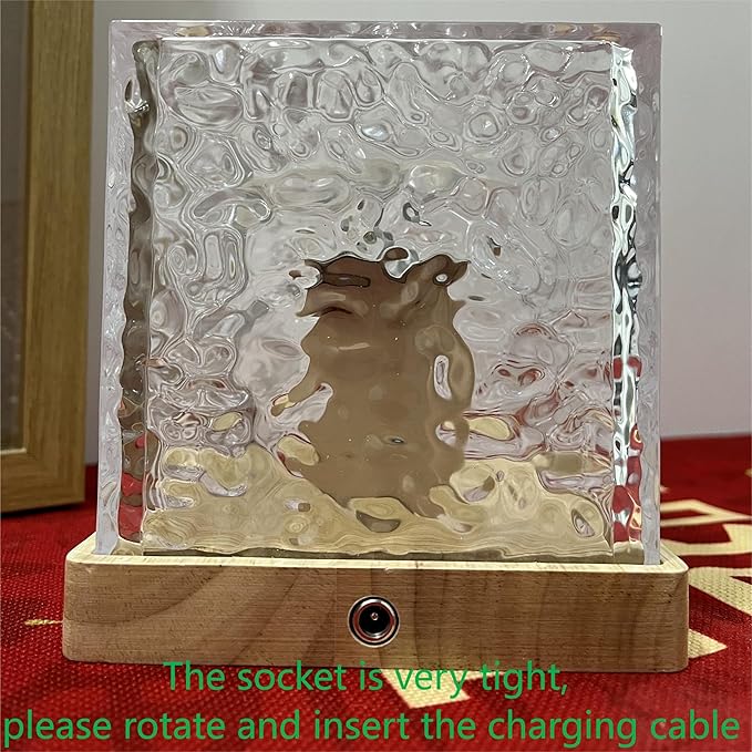 Ocean Wave Projector Light, 16 Colors Rechargeable Luminorthe Cube Lamp with Touch and Remote Control, Bringing Romance and Tranquility