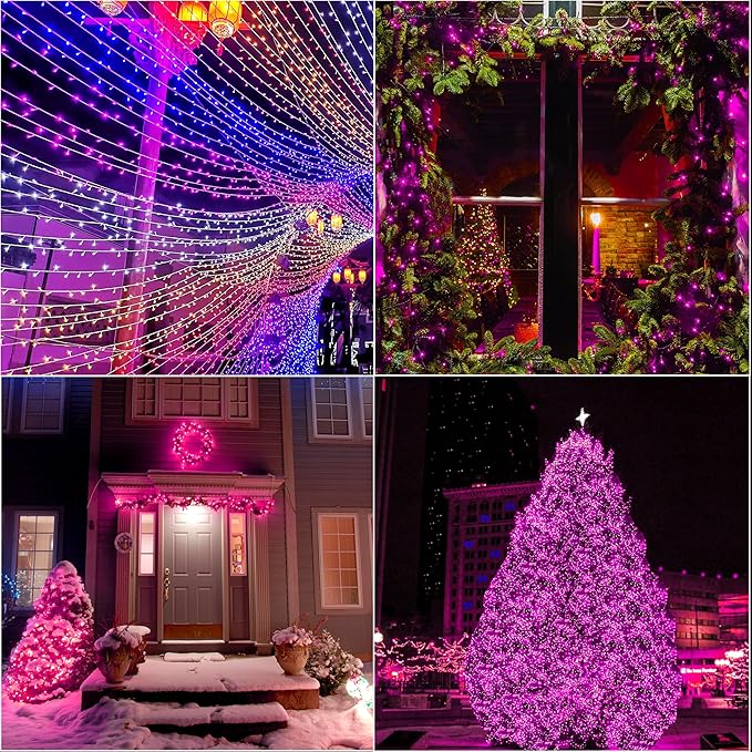 LAMPHOME 33ft Valentine's Day String Lights, Christmas Decorative Mini Lights, 100 LED Pink Fairy Starry String Lights Plug in, 16 Lighting Modes for Valentines Day Tree Decorations (Pink)