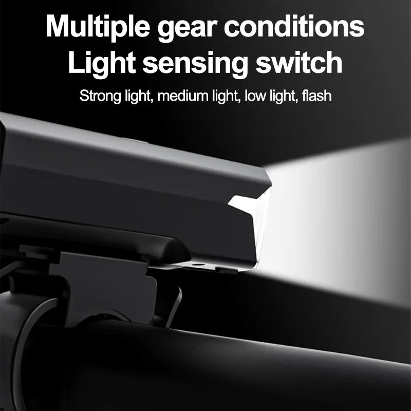 Bicycle lights, bike lights, cycling lights, TYPE-C charging digital display, high brightness, road bike sensing, night riding